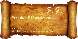 Pruska Filoména névjegykártya